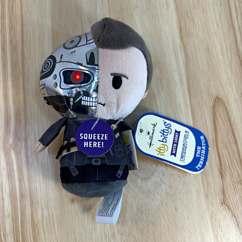 Hallmark itty bittys Terminator 2 Judgment Day T-800 Plush Light Up Mini NWT